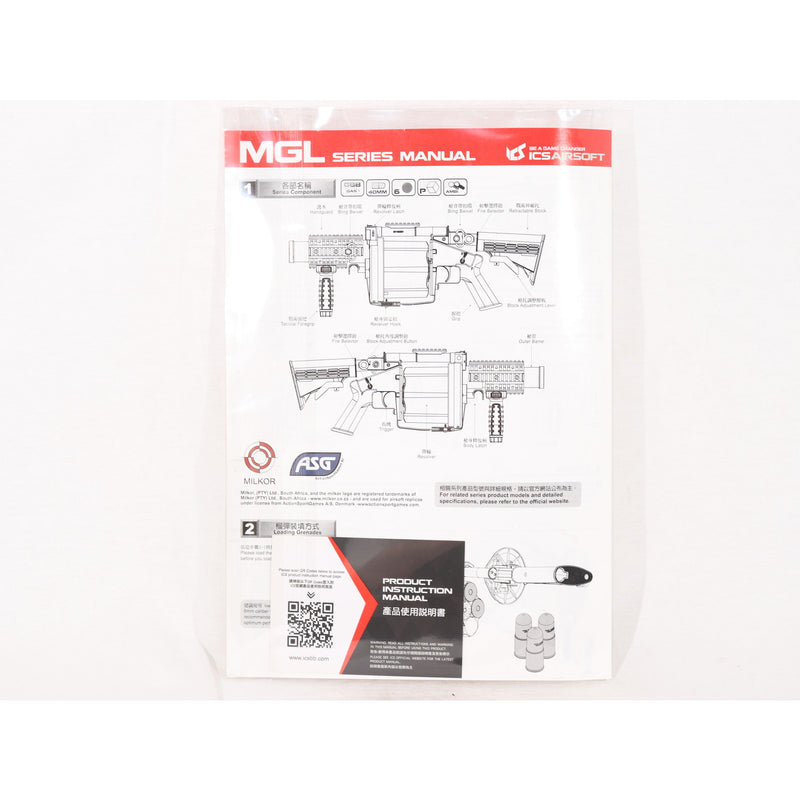【中古即納】[MIL] ICS MGL140 リボルバーランチャー ロング BK(ブラック/黒)(ICS-192) (18歳以上専用)(20141231)