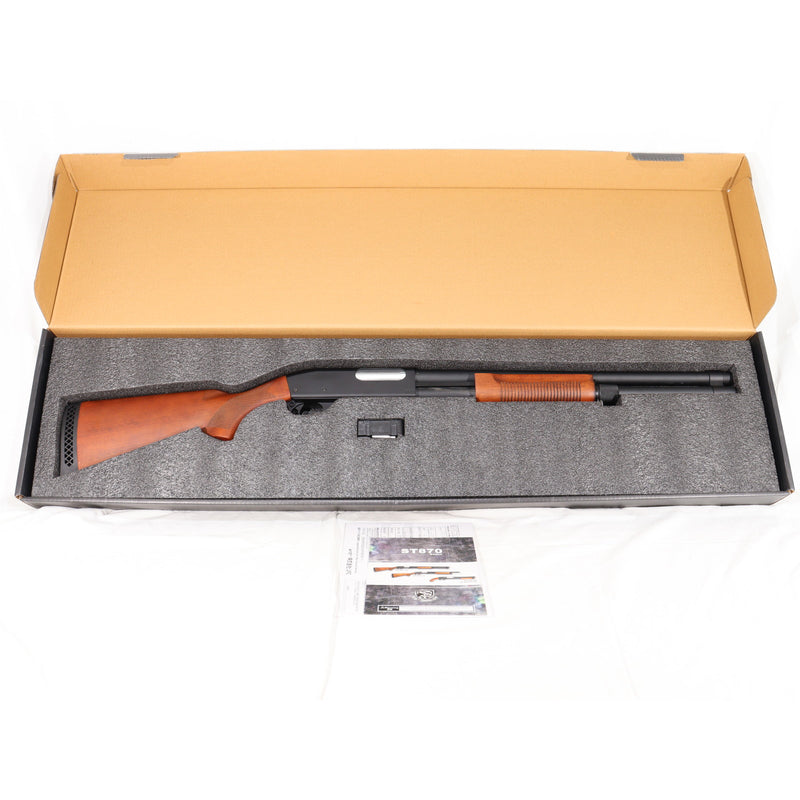 【中古即納】[MIL] S&T エアショットガン M870 ロング リアルウッド Remington刻印(ST-SPG-06-S) (18歳以上専用)(20150223)