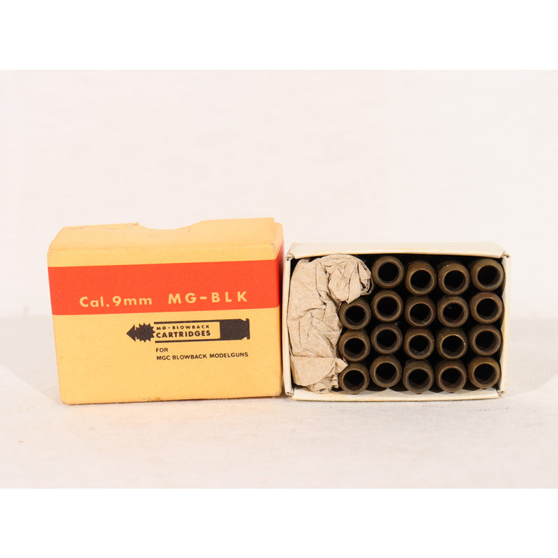 【中古即納】[MIL] MGC Cal.9mm(9×24) BLKオープンカートリッジ 19発セット(20150223)