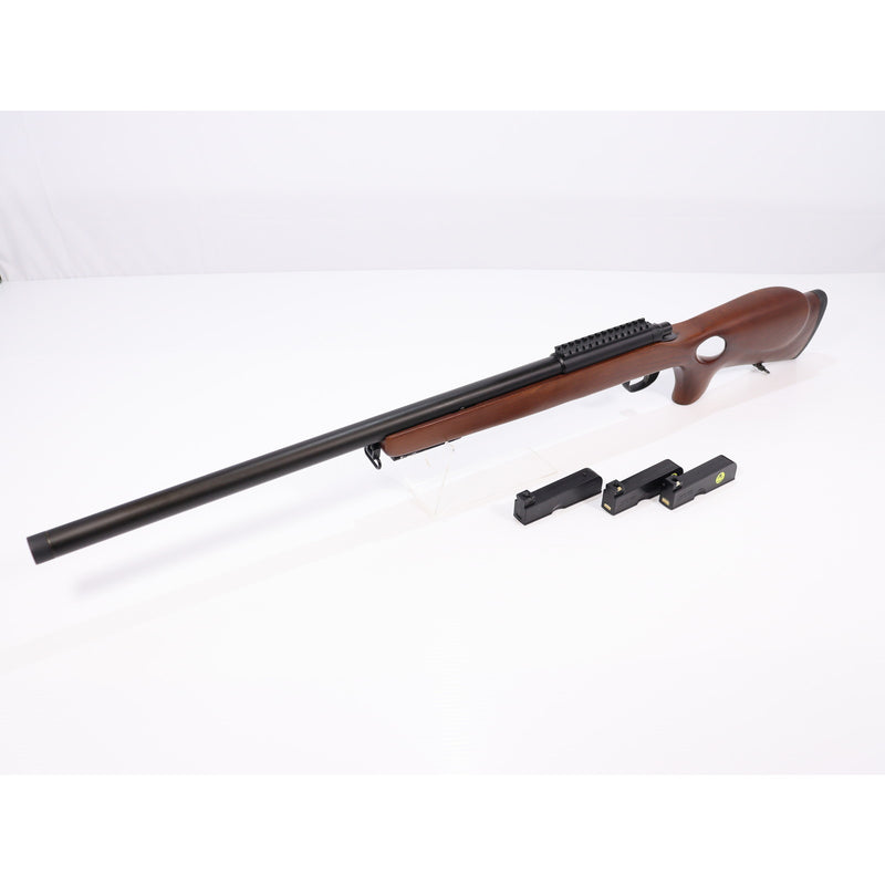 【中古即納】[MIL] DOUBLE BELL(ダブルベル) エアコッキングライフル ボルトアクション サムホールカスタムストック リアルウッド(20150223)