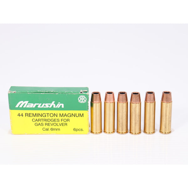 【中古即納】[MIL] マルシン工業 44 REMINGTON MAGNUM 新型パッキンXカートリッジ 6発(20240930)