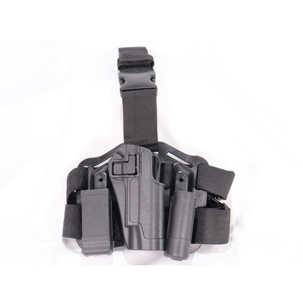 【中古即納】[MIL] ノーブランド BLACKHAWK!タイプ ガバメント用 レッグホルスター BK(ブラック/黒)(20150223)