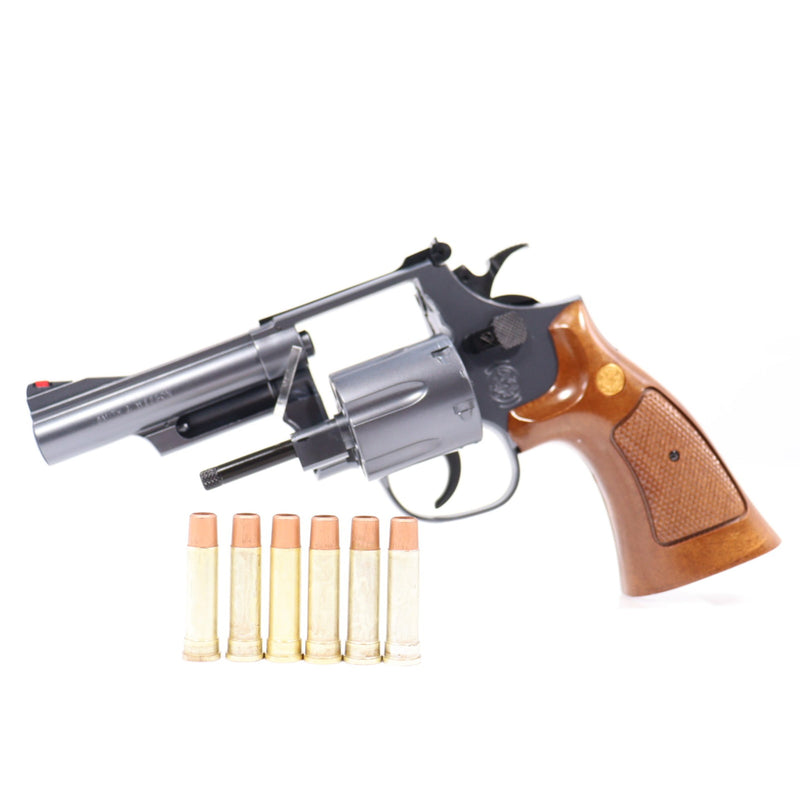 【中古即納】[MIL] クラウンモデル ホップアップエアリボルバー S&W(スミスアンドウエッソン) M19 .357マグナム 4インチ ブラック ウッドタイプグリップ(2024年価格改定版) (10歳以上専用)(20241221)