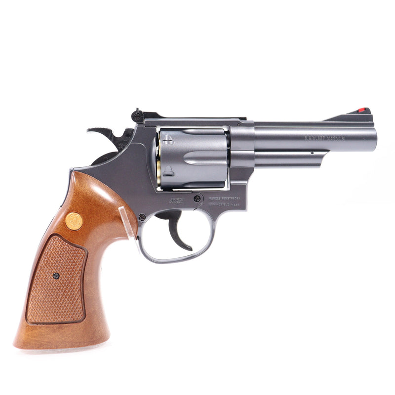 【中古即納】[MIL] クラウンモデル ホップアップエアリボルバー S&W(スミスアンドウエッソン) M19 .357マグナム 4インチ ブラック ウッドタイプグリップ(2024年価格改定版) (10歳以上専用)(20241221)