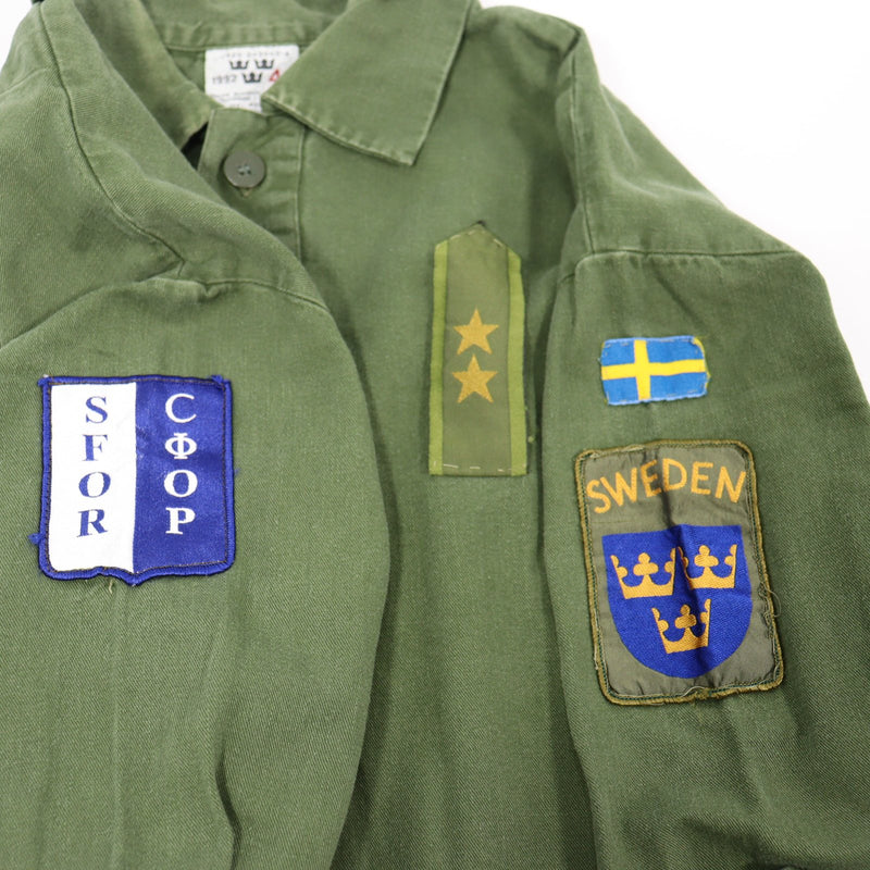 【中古即納】[MIL] スウェーデン軍実物 M-55 プルオーバーシャツ サイズ41 OD(オリーブドラブ)(20150223)