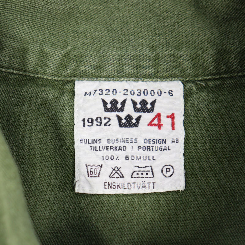 【中古即納】[MIL] スウェーデン軍実物 M-55 プルオーバーシャツ サイズ41 OD(オリーブドラブ)(20150223)