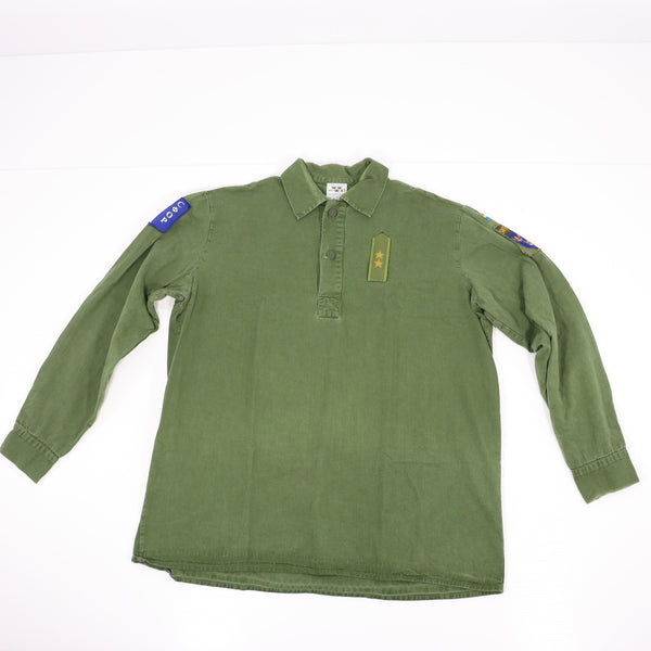 【中古即納】[MIL] スウェーデン軍実物 M-55 プルオーバーシャツ サイズ41 OD(オリーブドラブ)(20150223)