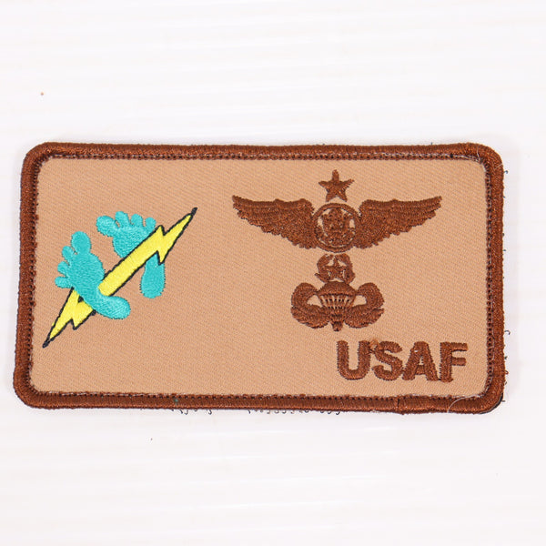 【中古即納】[MIL] ノーブランド USAF PJ 刺繍ベルクロパッチ タンカラー(20150223)
