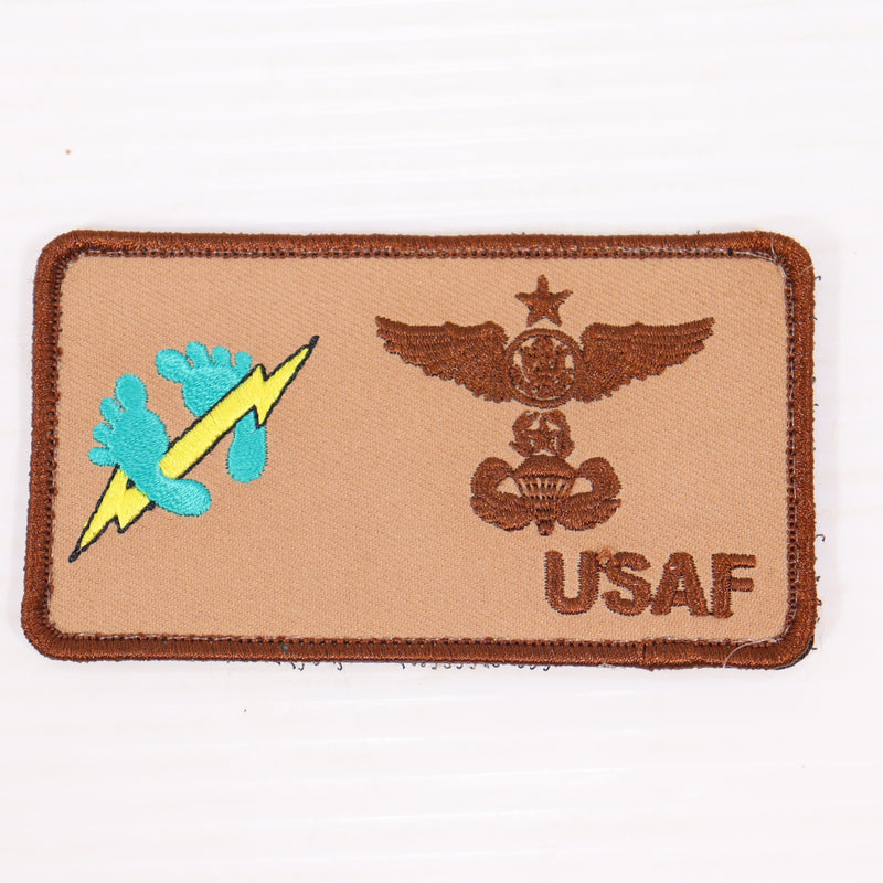 【中古即納】[MIL] ノーブランド USAF PJ 刺繍ベルクロパッチ タンカラー(20150223)