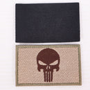 【中古即納】[MIL] ノーブランド パニッシャースカル 刺繍ベルクロパッチ サンド/グリーン(20150223)