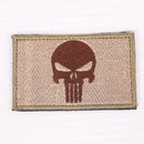 【中古即納】[MIL] ノーブランド パニッシャースカル 刺繍ベルクロパッチ サンド/グリーン(20150223)