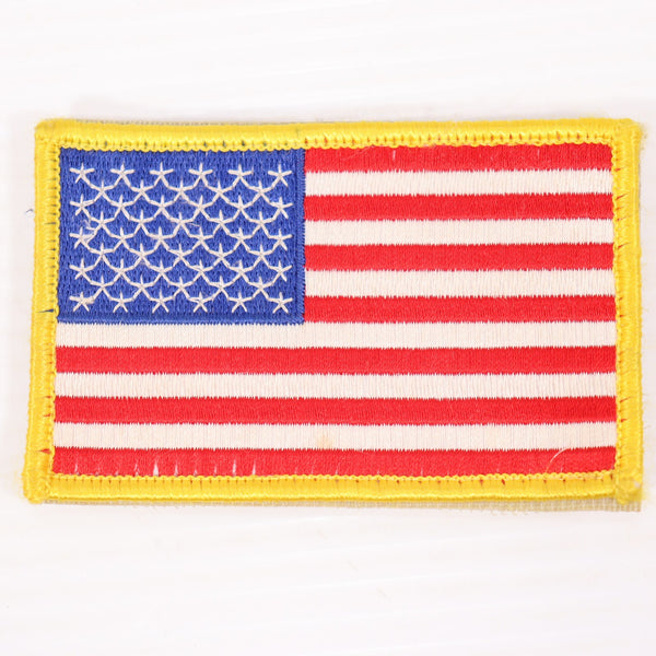 【中古即納】[MIL] ノーブランド 星条旗 刺繍ベルクロパッチ ゴールドリム(20150223)