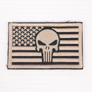 【中古即納】[MIL] ノーブランド 星条旗/パニッシャースカル 刺繍ベルクロパッチ サンド/ブラック(20150223)