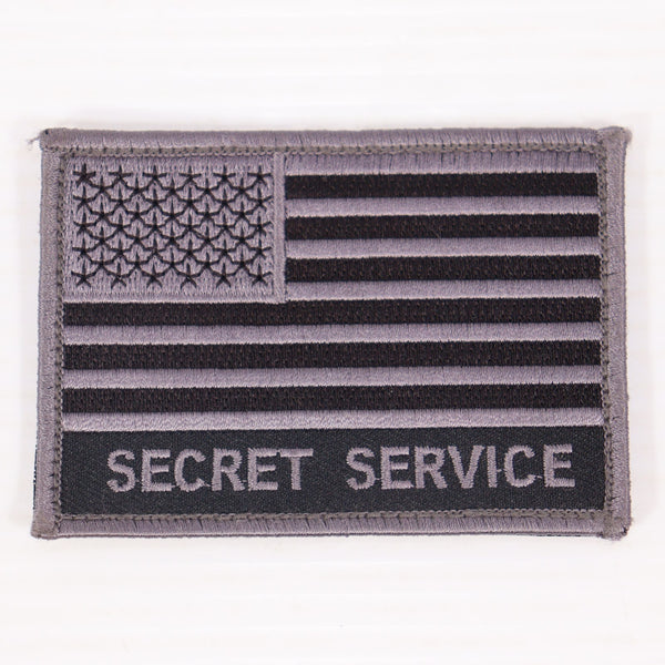 【中古即納】[MIL] ノーブランド 星条旗/SECRET SERVICE 刺繍ベルクロパッチ ブラック(20150223)
