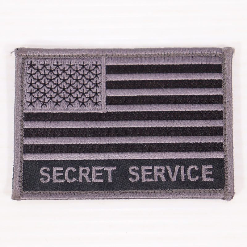【中古即納】[MIL] ノーブランド 星条旗/SECRET SERVICE 刺繍ベルクロパッチ ブラック(20150223)
