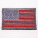 【中古即納】[MIL] ノーブランド 星条旗 刺繍ベルクロパッチ グレー/レッド(20150223)