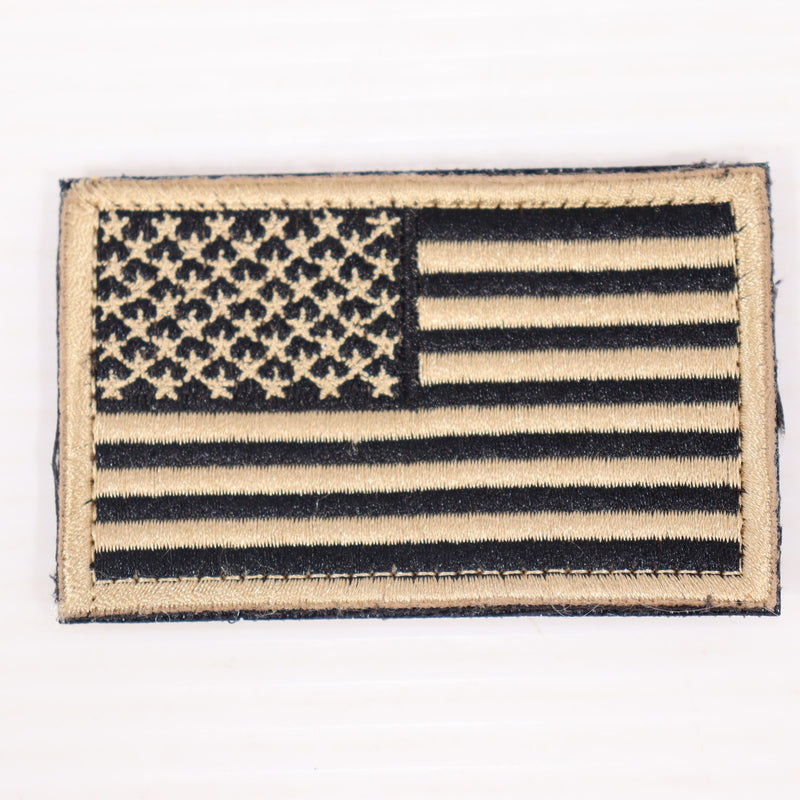 【中古即納】[MIL] ノーブランド 星条旗 刺繍ベルクロパッチ サンド/ブラック(20150223)