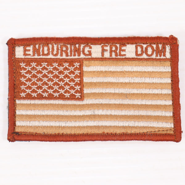 【中古即納】[MIL] ノーブランド 星条旗/ENDURING FRE DOM 刺繍ベルクロパッチ カーキ(20150223)