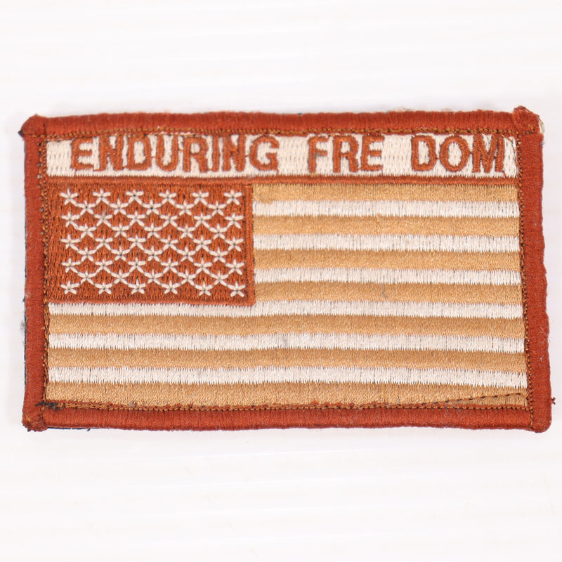 【中古即納】[MIL] ノーブランド 星条旗/ENDURING FRE DOM 刺繍ベルクロパッチ カーキ(20150223)