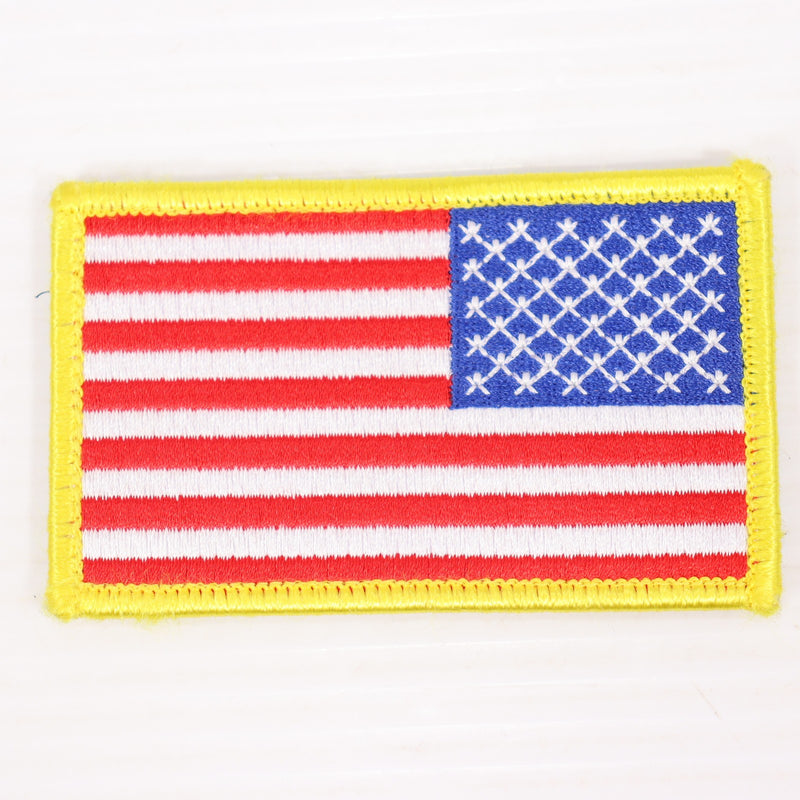 【中古即納】[MIL] ノーブランド 星条旗 リバース 刺繍ベルクロパッチ ゴールドリム(20150223)