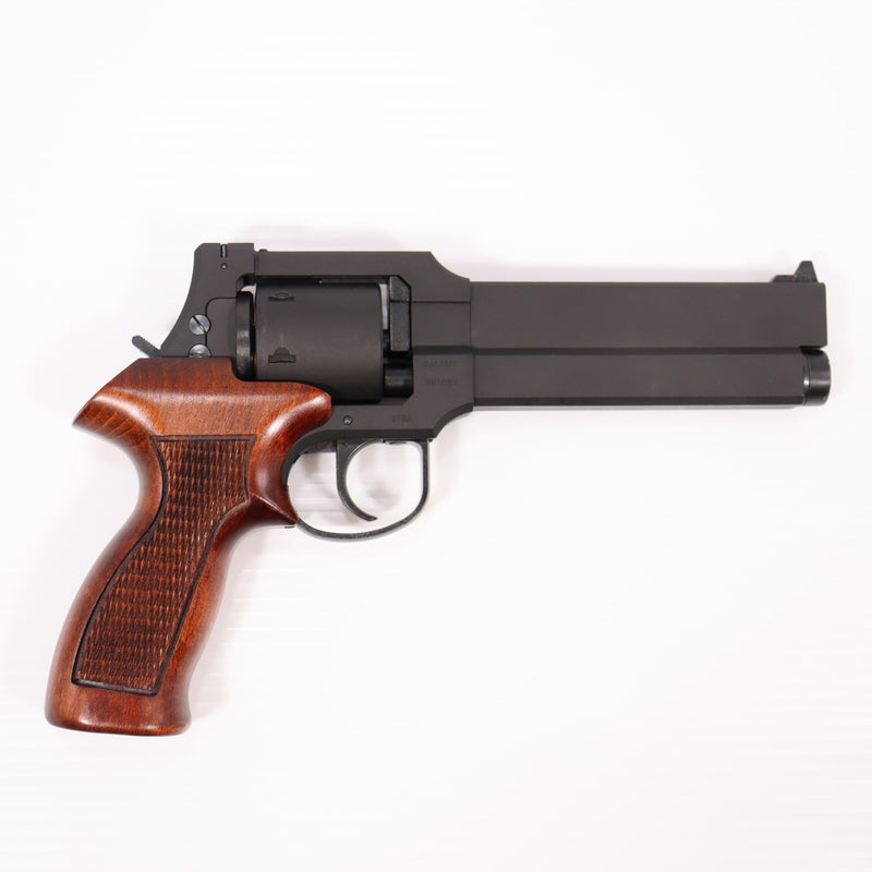 【中古即納】[MIL] マルシン工業 ガスリボルバー マテバリボルバー 6mmBB・Xカートリッジ仕様 6インチ 最高級ブナ製木製グリップ仕様 ブラック HW(ヘビーウェイト) (18歳以上専用)(20190620)