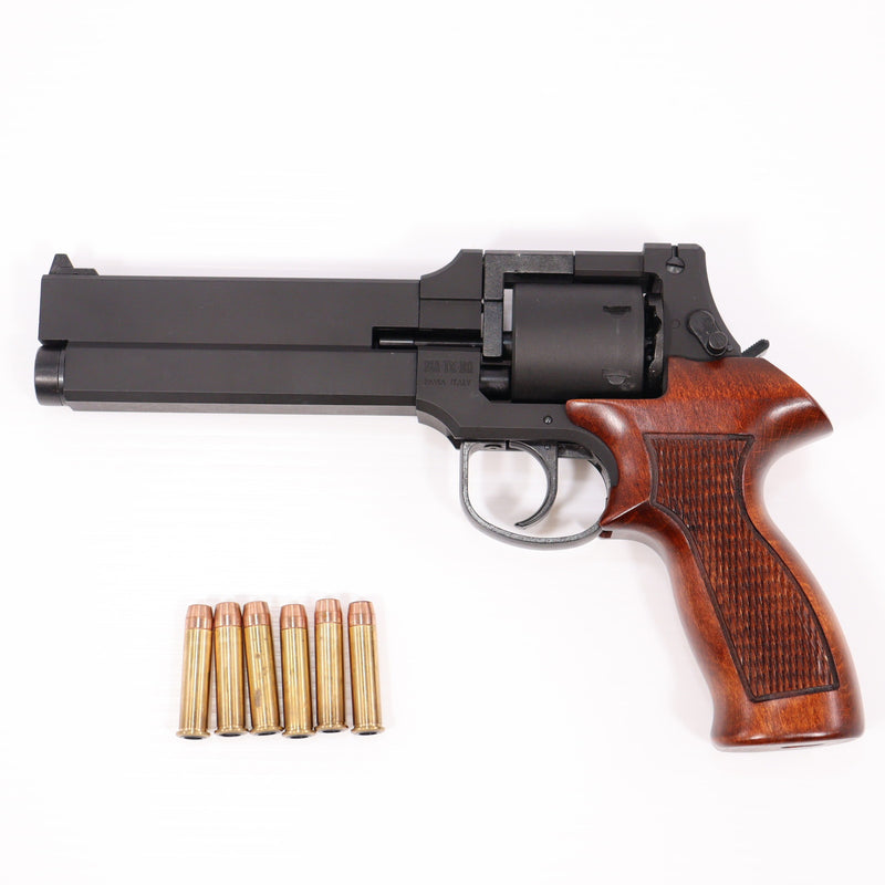 【中古即納】[MIL] マルシン工業 ガスリボルバー マテバリボルバー 6mmBB・Xカートリッジ仕様 6インチ 最高級ブナ製木製グリップ仕様 ブラック HW(ヘビーウェイト) (18歳以上専用)(20190620)