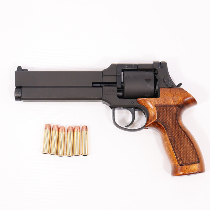 【中古即納】[MIL] マルシン工業 ガスリボルバー マテバリボルバー 6mmBB・Xカートリッジ仕様 6インチ 最高級ブナ製木製グリップ仕様 ブラック HW(ヘビーウェイト) (18歳以上専用)(20190620)