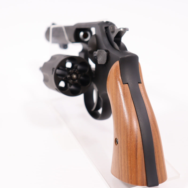 【中古即納】[MIL] マルシン工業 ガスリボルバー 6mmBB Xカート S&W(スミスアンドウェッソン) M10 ミリタリー&ポリス ブラックHW(ヘビーウェイト) スムース木製グリップ仕様 (18歳以上専用)(20220917)