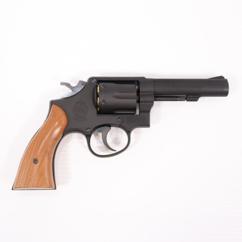 【中古即納】[MIL] マルシン工業 ガスリボルバー 6mmBB Xカート S&W(スミスアンドウェッソン) M10 ミリタリー&ポリス ブラックHW(ヘビーウェイト) スムース木製グリップ仕様 (18歳以上専用)(20220917)
