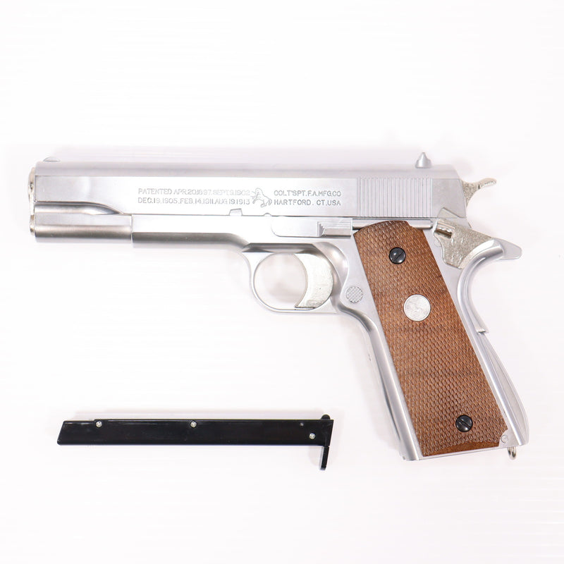 【中古即納】[MIL] REPLICA(レプリカ) 固定スライドガスガン コルトガバメント M1911A1 ニッケルフィニッシュ (18歳以上専用)(20150223)