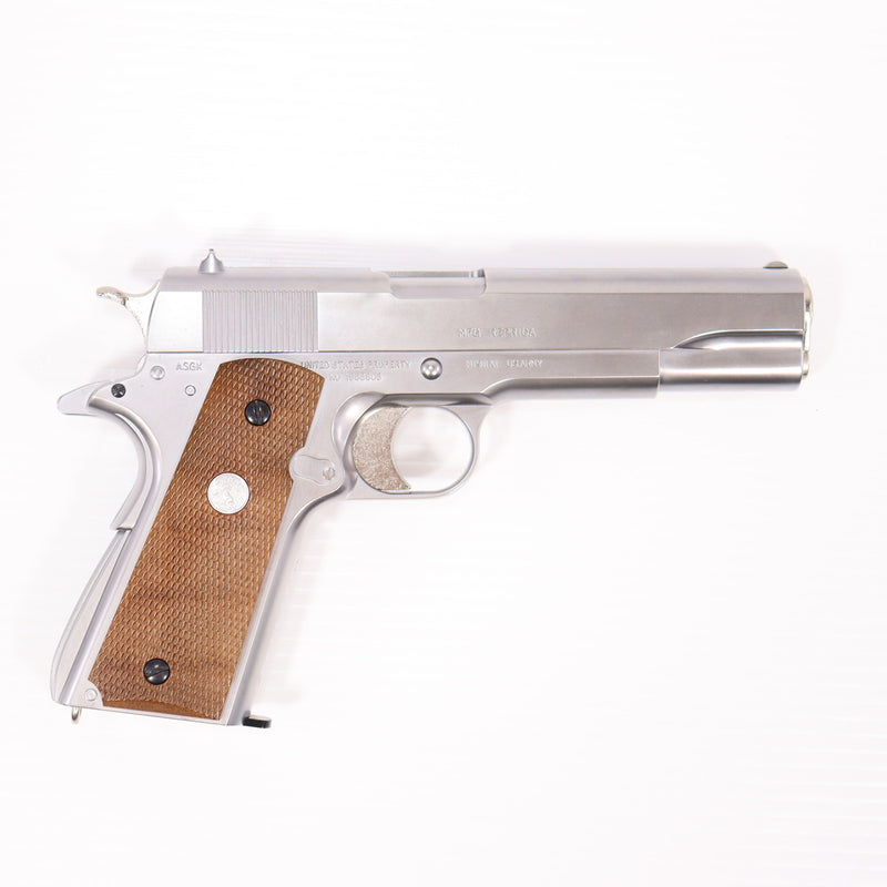 【中古即納】[MIL] REPLICA(レプリカ) 固定スライドガスガン コルトガバメント M1911A1 ニッケルフィニッシュ (18歳以上専用)(20150223)