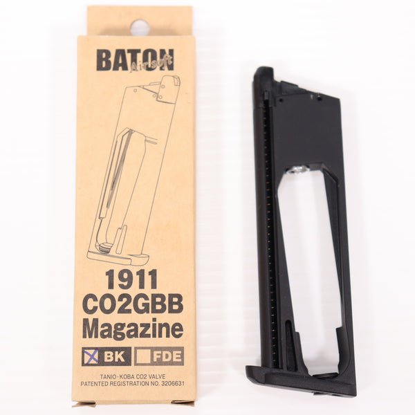 【中古即納】[MIL] BATON airsoft(バトンエアソフト) BM-45/1911シリーズ共用 1911 CO2マガジン Type-N BK(ブラック/黒)【JASG認定】(BM45A1-N-COM)(20211121)