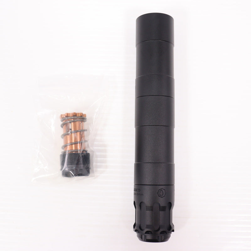 【中古即納】[MIL] RGW RUGGEDタイプ OBSIDIAN 9mm ダミーサイレンサー MP5/14mm逆ネジ対応(RGW-SI-01-9M-MP5)(20150223)