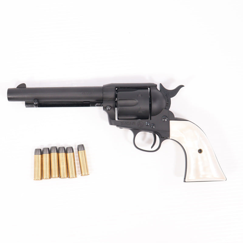 【中古即納】[MIL] マルシン工業 ガスリボルバー 6mmBB Xカート式 コルト シングルアクションアーミー .45 1st Gen. Late アーティラリー 5.5インチ ブラックHW(ヘビーウエイト) パールプラグリップ (18歳以上専用)(20221222)