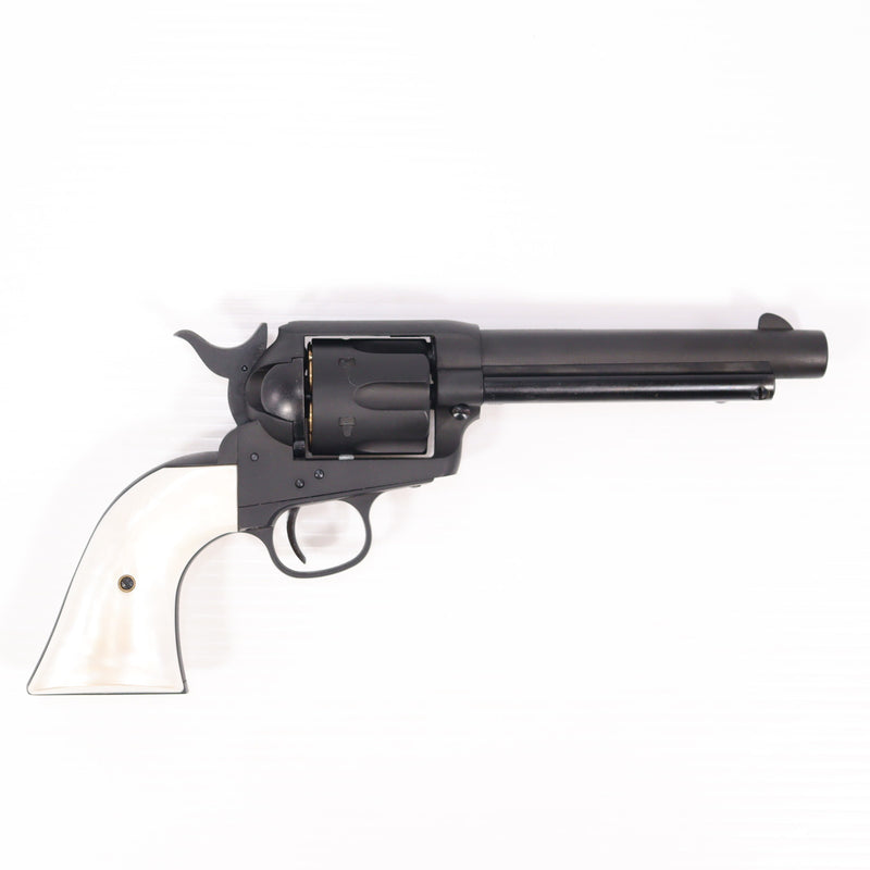 【中古即納】[MIL] マルシン工業 ガスリボルバー 6mmBB Xカート式 コルト シングルアクションアーミー .45 1st Gen. Late アーティラリー 5.5インチ ブラックHW(ヘビーウエイト) パールプラグリップ (18歳以上専用)(20221222)