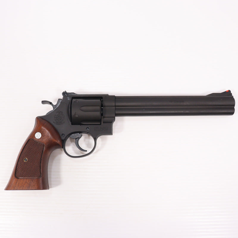 【中古即納】[MIL] マルシン工業 ガスリボルバー S&W(スミスアンドウェッソン) M29 クラシック 8・3/8インチ 6mmBB・Xカートリッジ仕様 ハーフチェッカー木製グリップ付 ブラック HW(ヘビーウェイト) (18歳以上専用)(20200514)