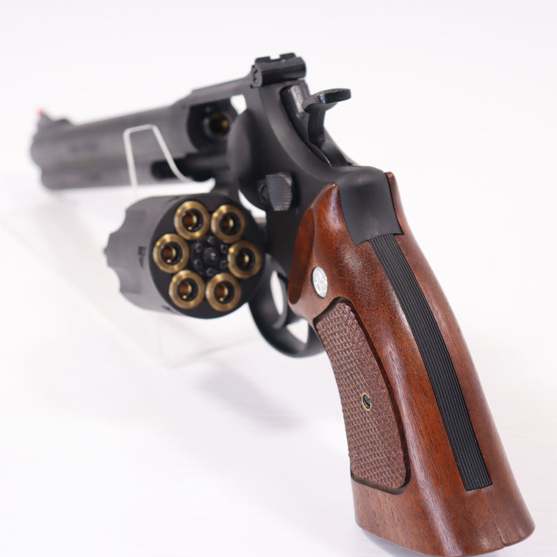 【中古即納】[MIL] マルシン工業 ガスリボルバー S&W(スミスアンドウェッソン) M29 クラシック 8・3/8インチ 6mmBB・Xカートリッジ仕様 ハーフチェッカー木製グリップ付 ブラック HW(ヘビーウェイト) (18歳以上専用)(20200514)