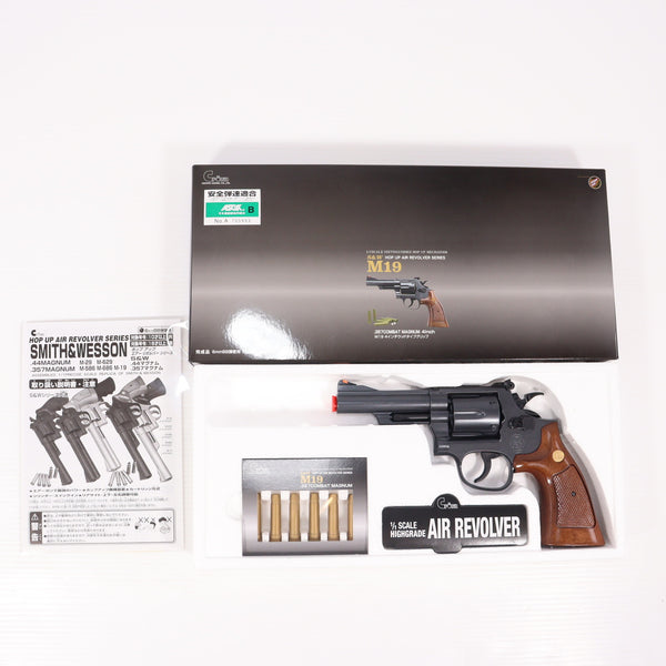 【中古即納】[MIL] クラウンモデル ホップアップエアリボルバー S&W(スミスアンドウエッソン) M19 .357コンバットマグナム 4インチ ウッドタイプグリップ(No.13243) (18歳以上専用)(20250630)