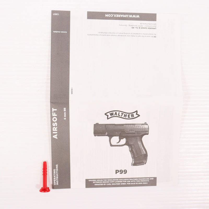 【中古即納】[MIL] クラウンモデル エアガン スライドストップハンドガン ワルサー P99 (10歳以上専用)(20250630)