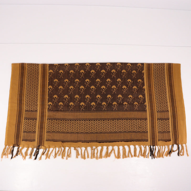 【中古即納】[MIL] ノーブランド シュマグ アフガンストール 108×100cm ブラウン/ブラック(20150223)