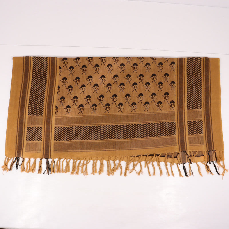 【中古即納】[MIL] ノーブランド シュマグ アフガンストール 108×100cm ブラウン/ブラック(20150223)