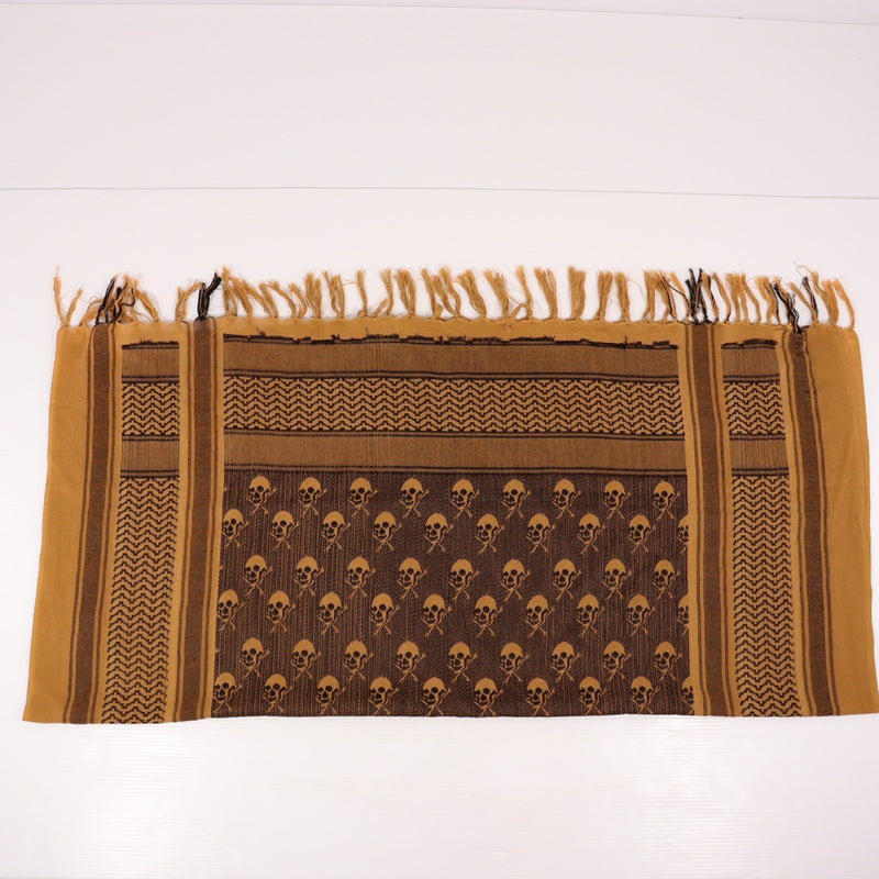 【中古即納】[MIL] ノーブランド シュマグ アフガンストール 108×100cm ブラウン/ブラック(20150223)