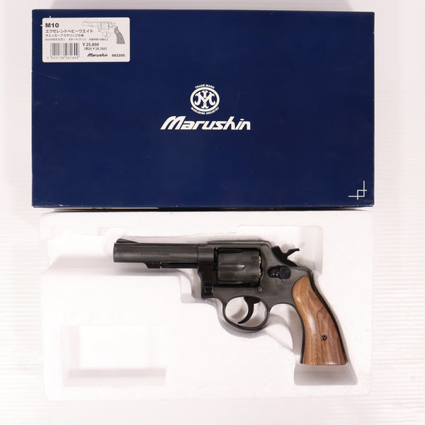 【中古即納】[MIL] マルシン工業 ガスリボルバー 6mmBB Xカート S&W(スミスアンドウェッソン) ミリタリー&ポリス M10 エクセレントHW(ヘビーウェイト) チェッカープラグリップ (カスタム品) (18歳以上専用)(20220917)