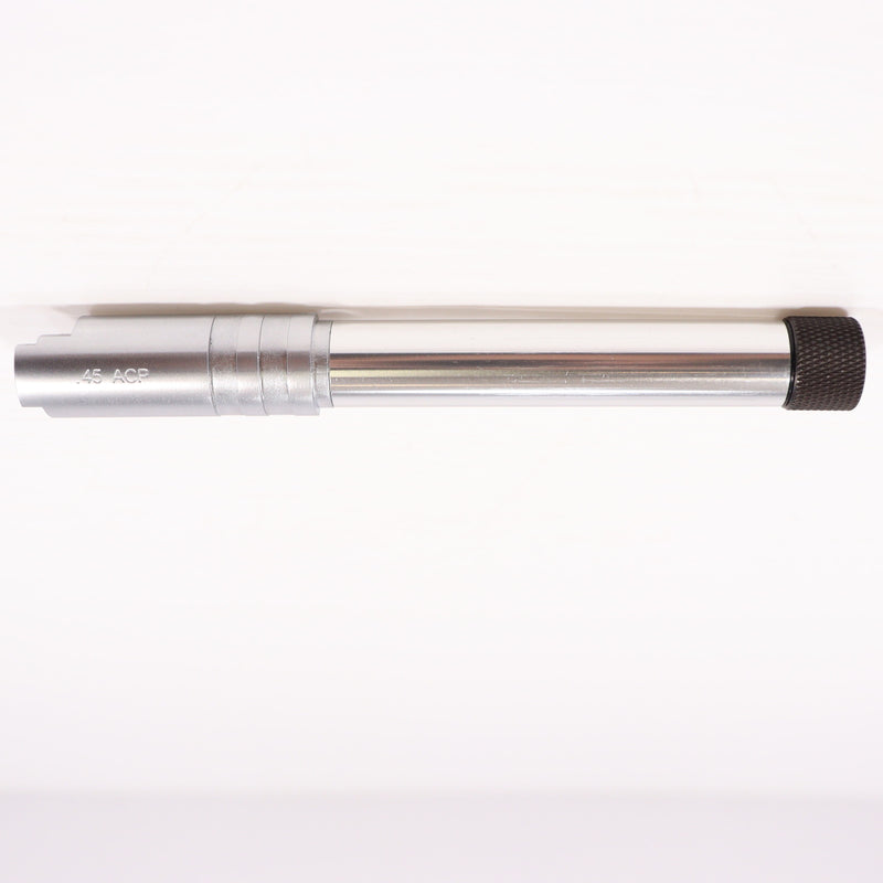 【中古即納】[MIL] CARBON8(カーボネイト) M45 CQP/DOC サイレンサー対応 アウターバレル シルバー (14mm逆ネジ)(CBP11SV)(20190117)