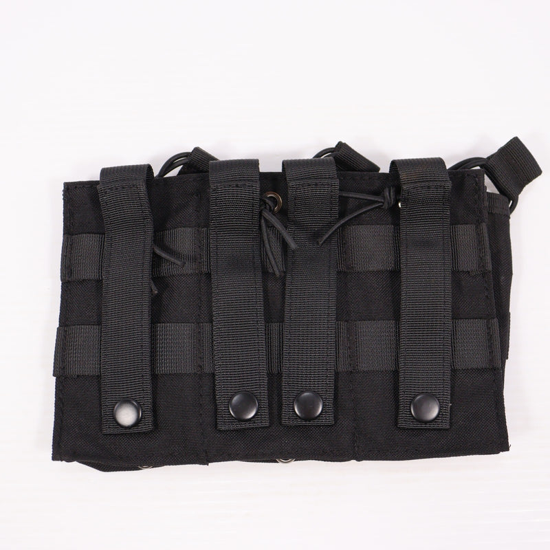 【中古即納】[MIL] ノーブランド M4/M16 オープントップ トリプルマガジンポーチ BK(ブラック/黒)(20150223)