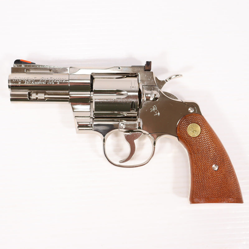 【中古即納】[MIL] タナカワークス ガスリボルバー コルトパイソン R-model 3インチ ニッケルフィニッシュ (18歳以上専用)(20160420)