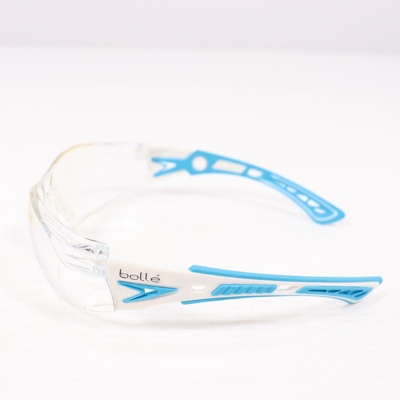 【中古即納】[MIL] Bolle(ボレー) RUSH Plus(ラッシュプラス) ホワイト×ブルーフレーム クリアレンズ(PSSRUSPA05)(20150223)