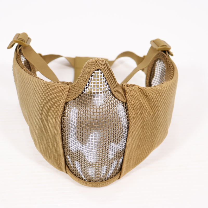 【中古即納】[MIL] ノーブランド ハーフメッシュマスク イヤーガード付 スカル DE(ダークアース)(20150223)