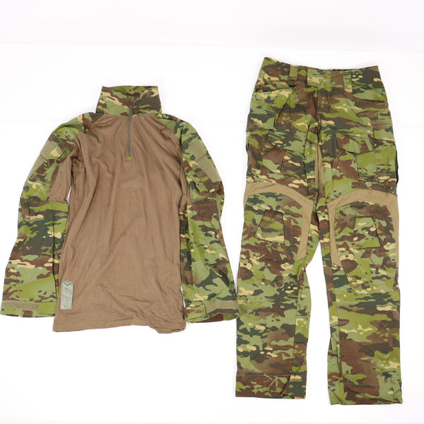 【中古即納】[MIL] Flash Force Industries(フラッシュフォースインダストリーズ) Crye Precisionタイプ G3 コンバットシャツ&パンツセット サイズUS.S-R MCTP(マルチカムトロピック)(20150223)