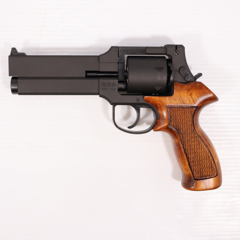 【中古即納】[MIL] マルシン工業 ガスリボルバー マテバリボルバー 6mmBB・Xカートリッジ仕様 5インチ ブラックラバー塗装プラグリップ仕様 ブラック HW(ヘビーウェイト) (カスタム品) (18歳以上専用)(20190614)
